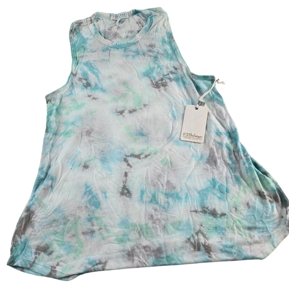 PJ Salvage Pajama Tank Top Soft Modal Blue Gray Size Medium Clouds Tie Dye NWT